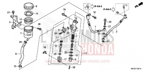 REAR BRAKE MASTER CYLINDER (ST1300A) ST1300AE de 2014